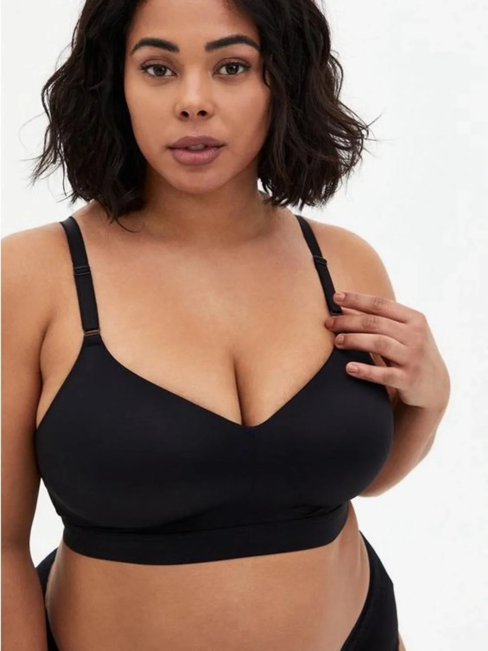Torrid Dream Wire-Free Bra 42D Black Classic Comfy Wireless Adjustable Lined